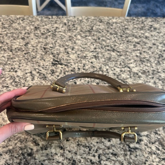 Authentic Burberry Plaid Vintage Handbag with Dark Brown Accents - Picture 5 of 13